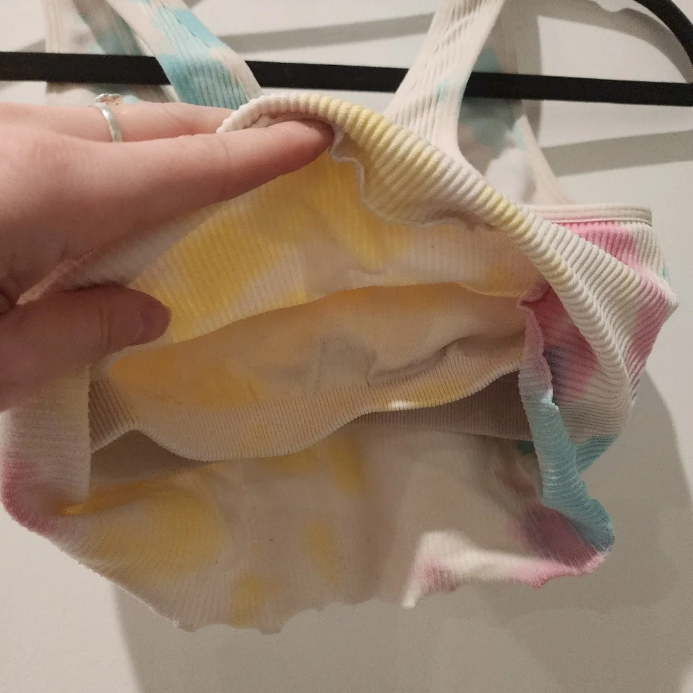 Spiritual Gangster Crop Top Bra Biker Shorts Tie Dye Set - Picture 9 of 15